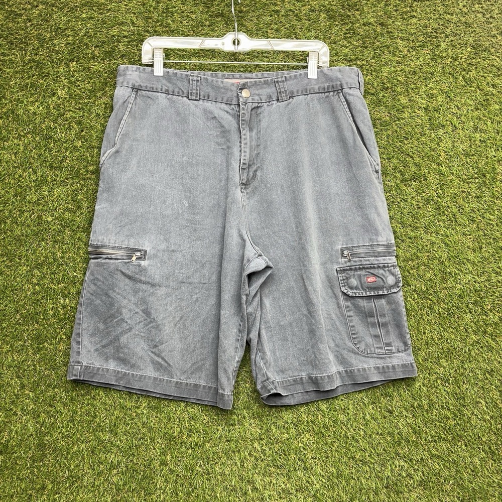 Vintage Quicksilver Cargo Shorts Mens 36 Blue Wide Leg Heavy Y2K Skate Surf 9"